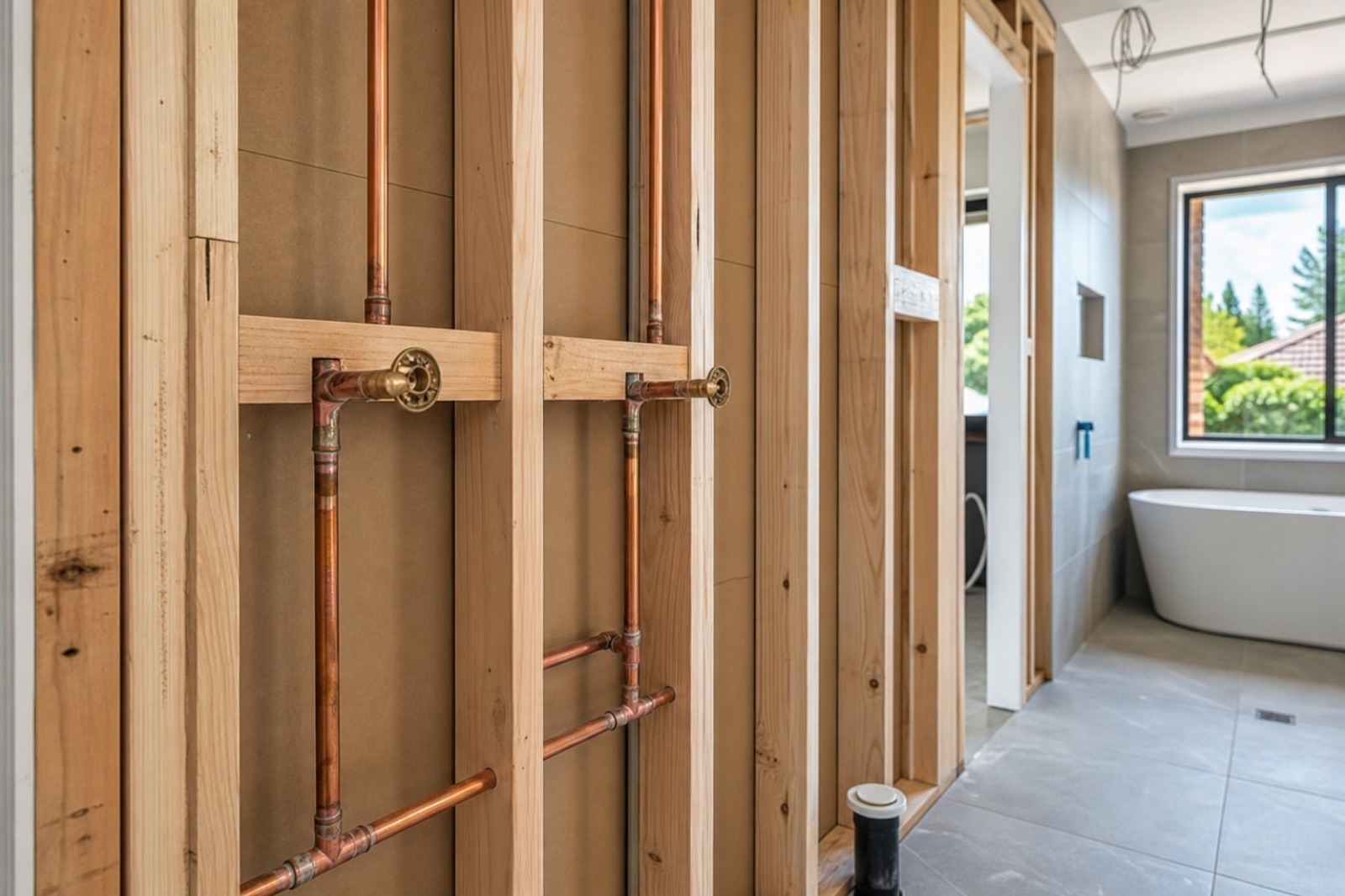 Bathroom rough-in plumbing in Sandringham